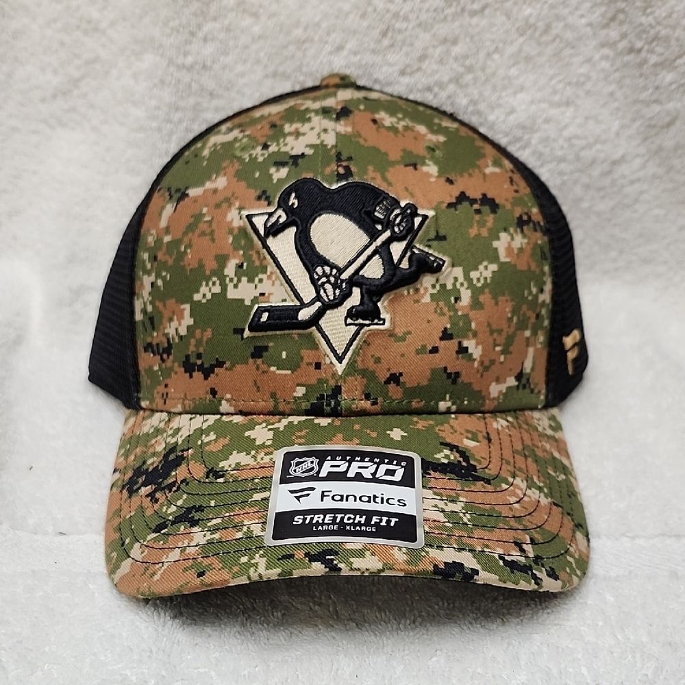 Fanatics Pittsburgh Penguins Digital Camo Trucker L/XL Stretchfit Hat - New